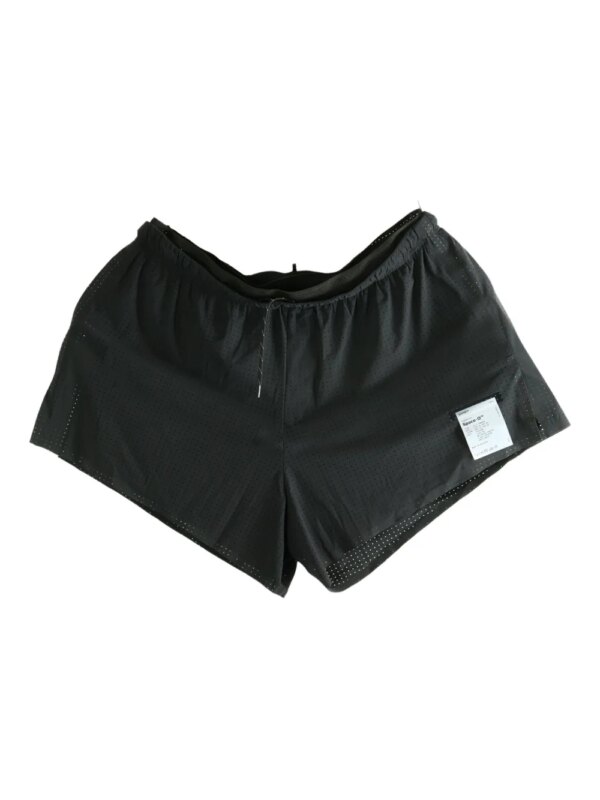 Satisfy Space-O™ 5" perforated elastic-waist shorts - Noir