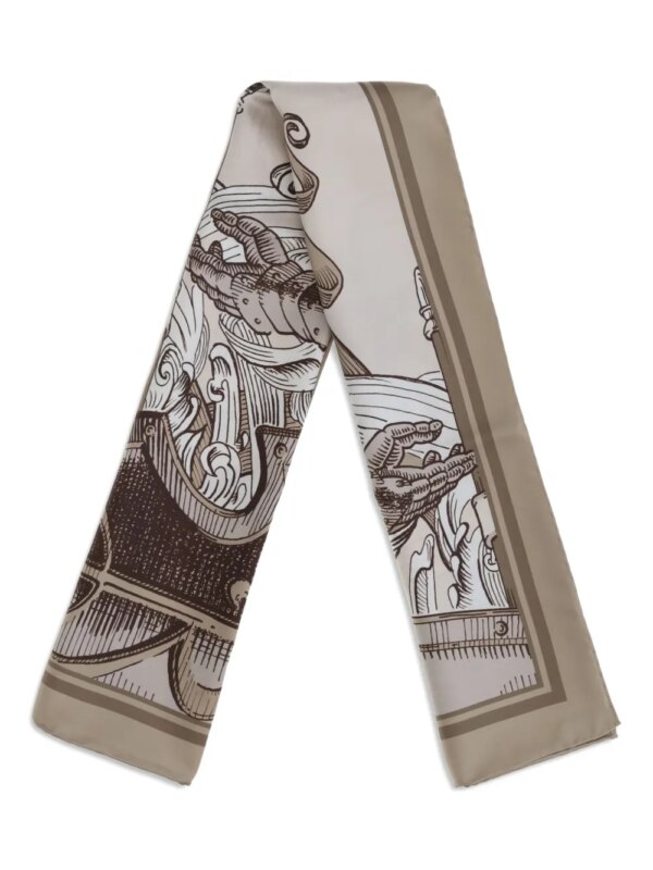 Burberry Etched Knight zijden sjaal - Beige