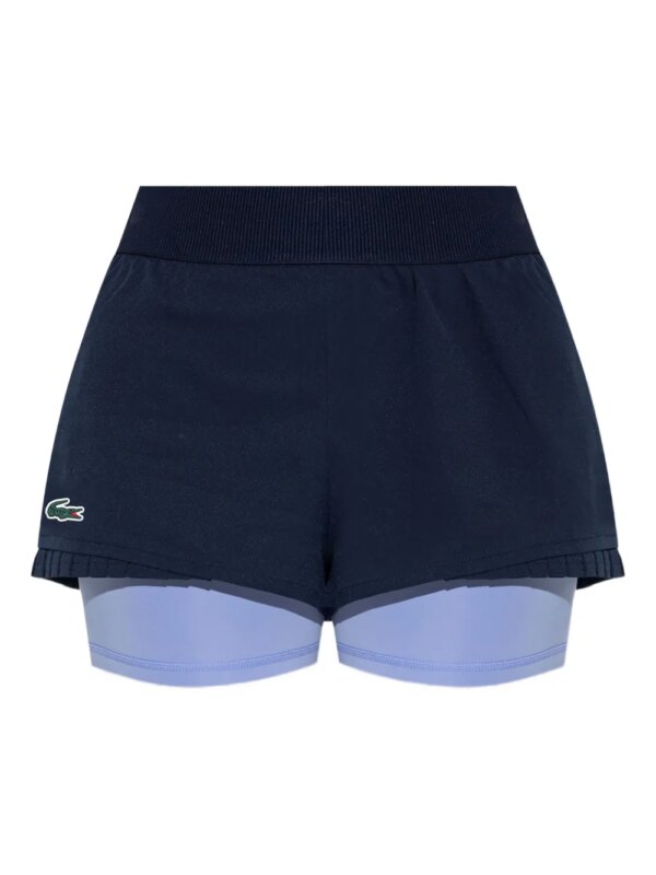 Lacoste short Roland Garros à design superposé - Bleu