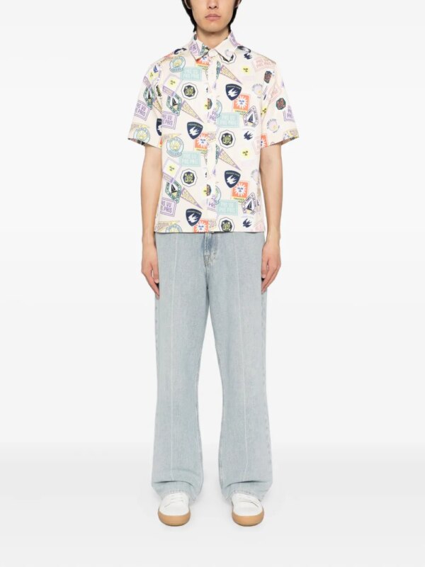 SPORT b. by agnès b. Overhemd met badge print - Beige