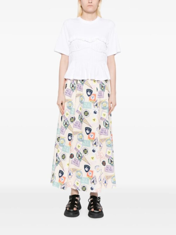 SPORT b. by agnès b. Rok met grafische print - Beige