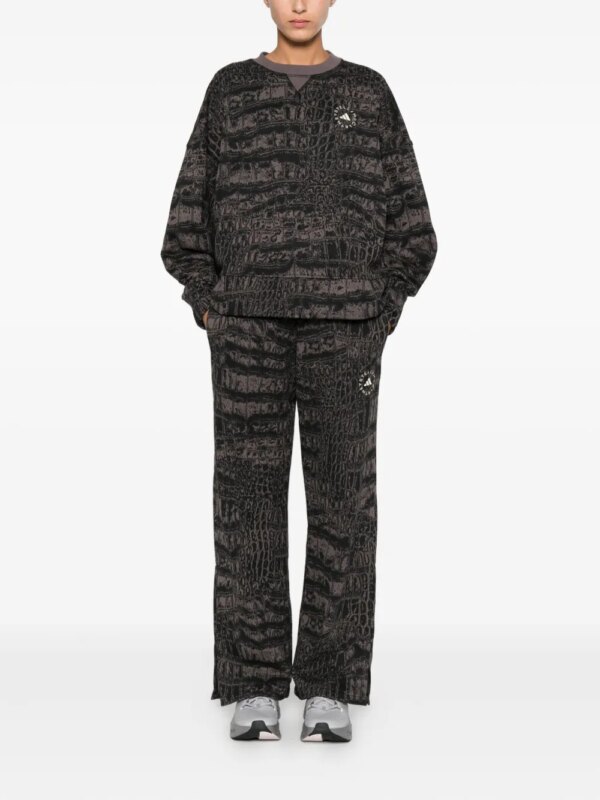 adidas by Stella McCartney Sweater met krokodillenprint en lange mouwen - Zwart