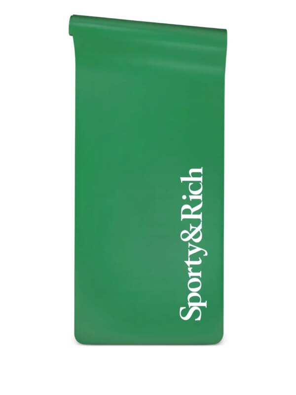 Sporty & Rich tapis de yoga Serif Logot à logo imprimé - Vert