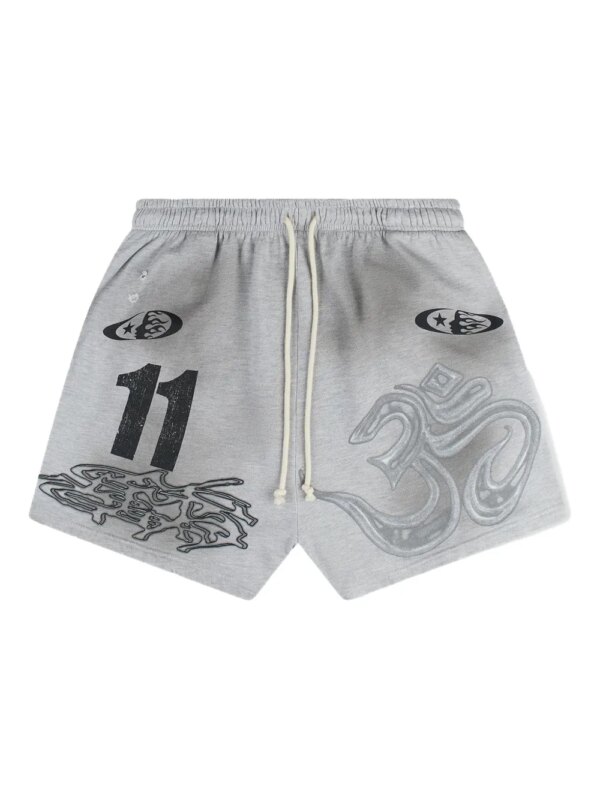 HELLSTAR short de sport Yoga à imprimé graphique - Gris