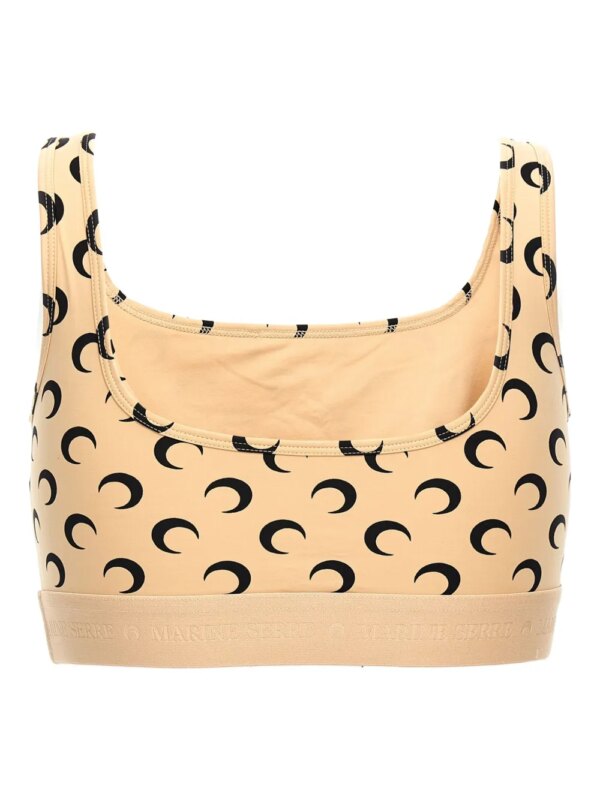 Marine Serre Sport-bh met halvemaan-print - Beige