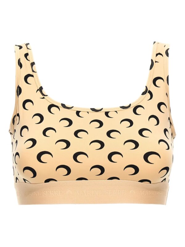 Marine Serre brassière de sport à imprimé Crescent Moon - Tons neutres