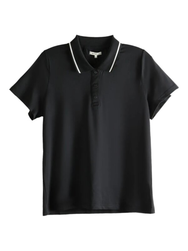 Malbon Golf polo à logo imprimé - Noir