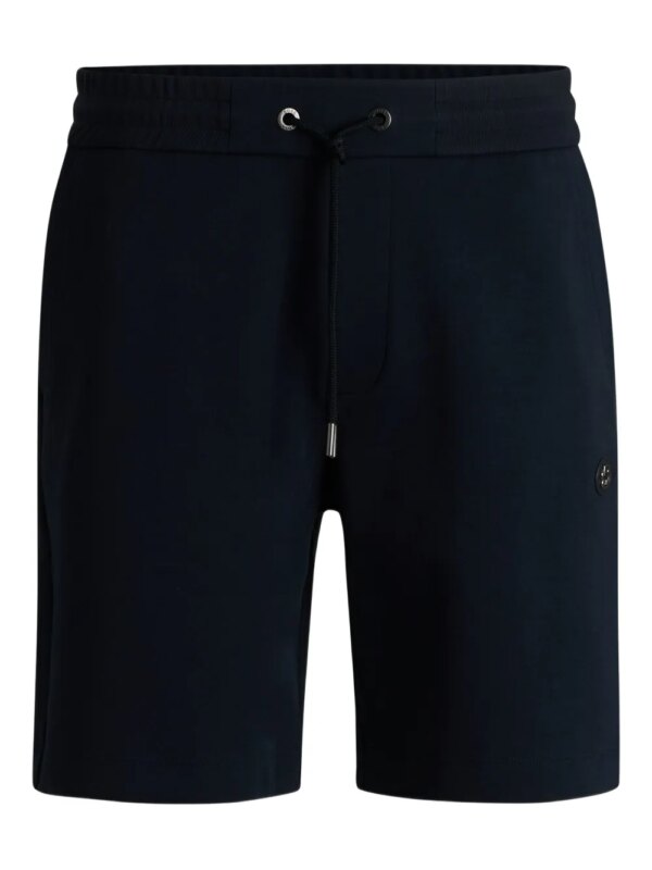 BOSS short à patch logo - Bleu