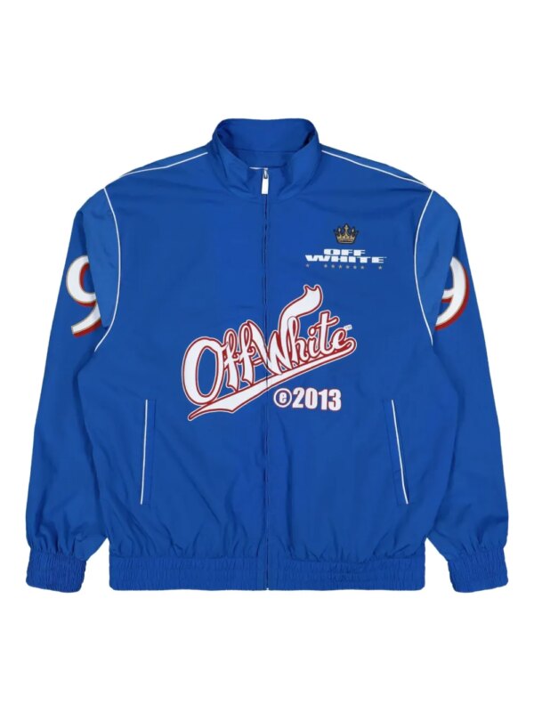 Off-White veste zippée à détail graphique - Bleu