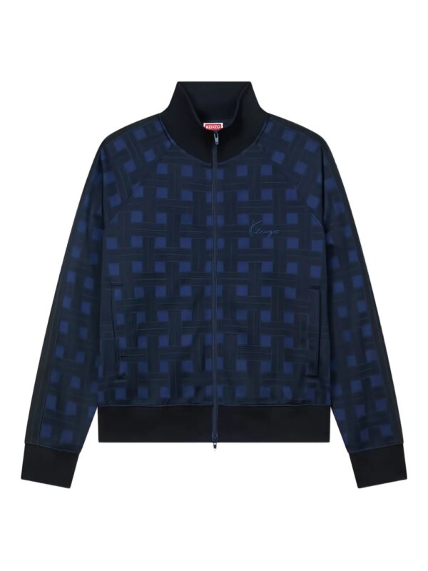 Kenzo veste zippée Weave en jacquard - Bleu
