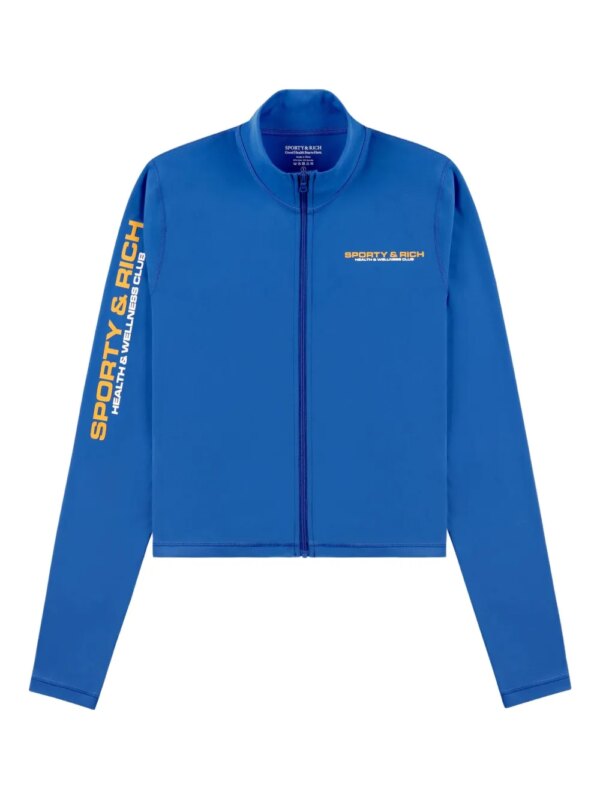 Sporty & Rich veste zippée à taille à lien de resserrage - Bleu