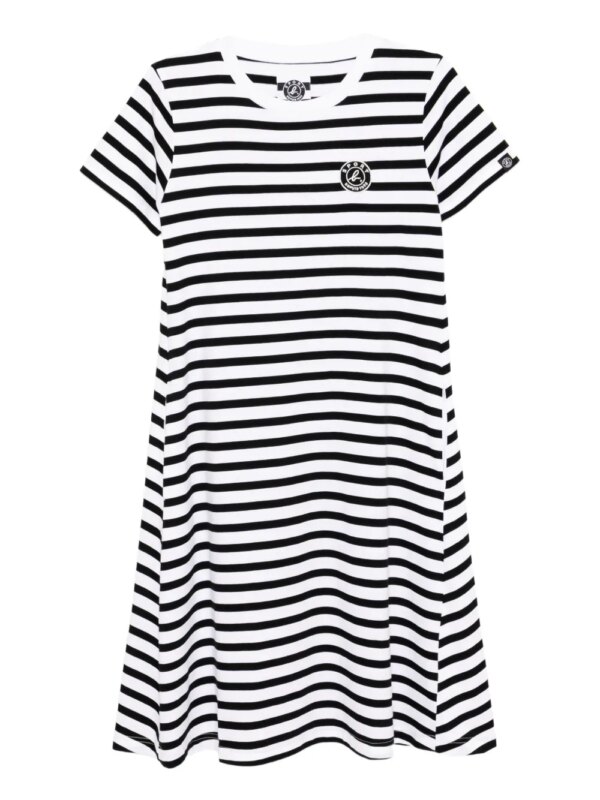 SPORT b. by agnès b. robe rayée à motif monogrammé - Noir