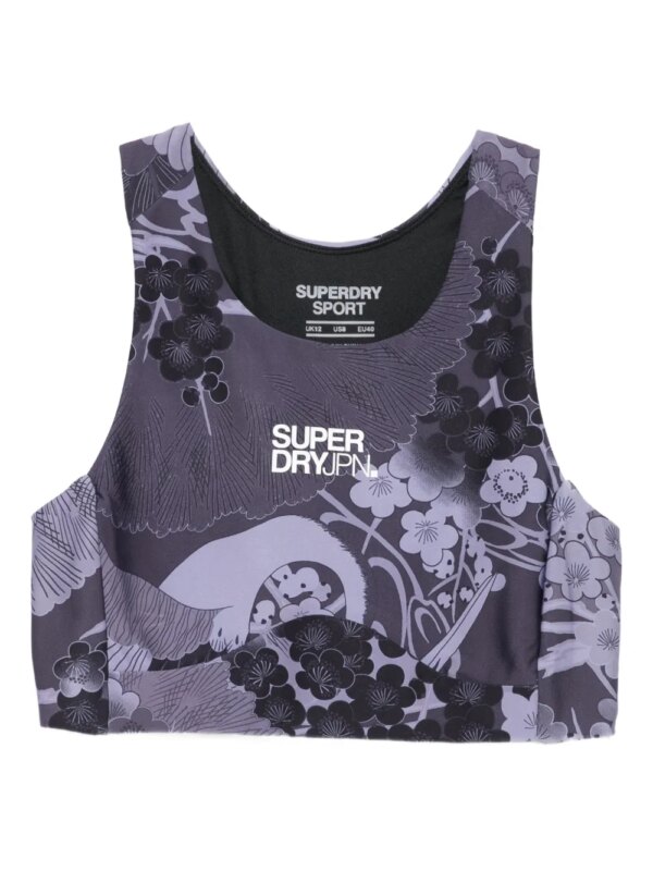 Superdry brassière de sport à fleurs - Gris