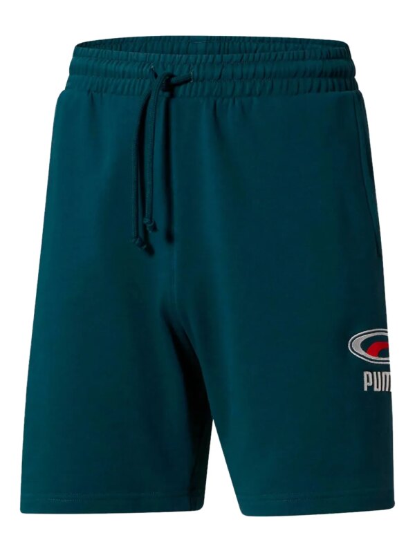 PUMA short à logo brodé - Bleu