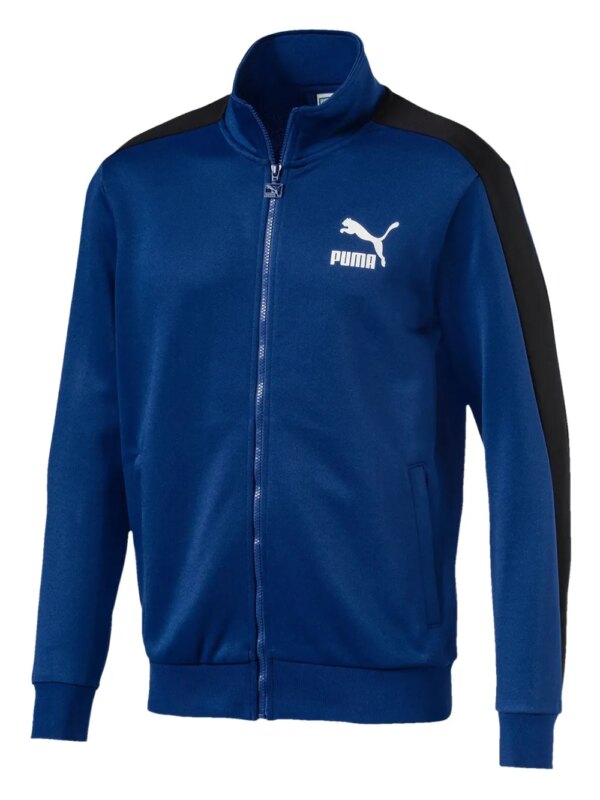 PUMA veste de sport à rayures latérales T7 - Bleu