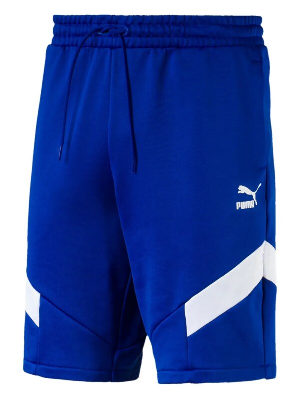 PUMA short de sport Iconic MCS à rayures - Bleu