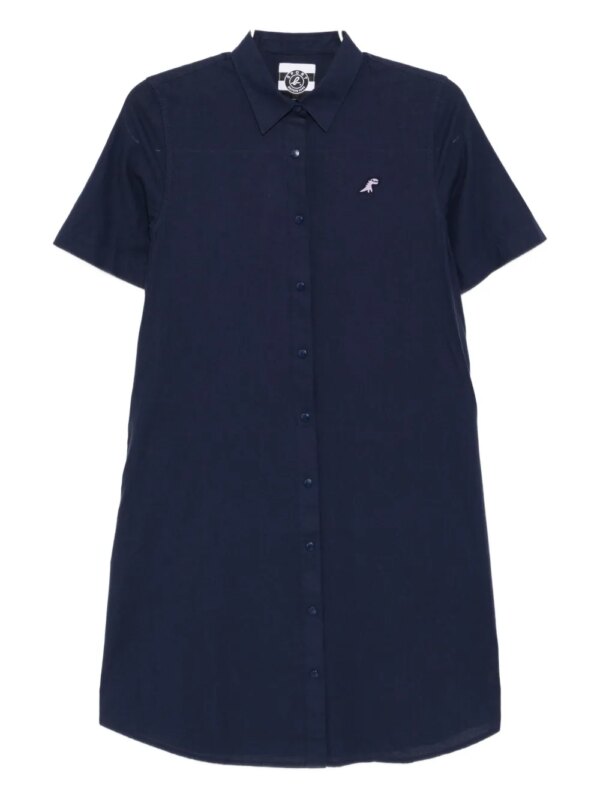 SPORT b. by agnès b. robe-chemise à motif dinosaure brodé - Bleu