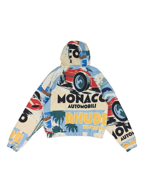 RHUDE Monaco Sport quarter-zip printed hoodie - Beige