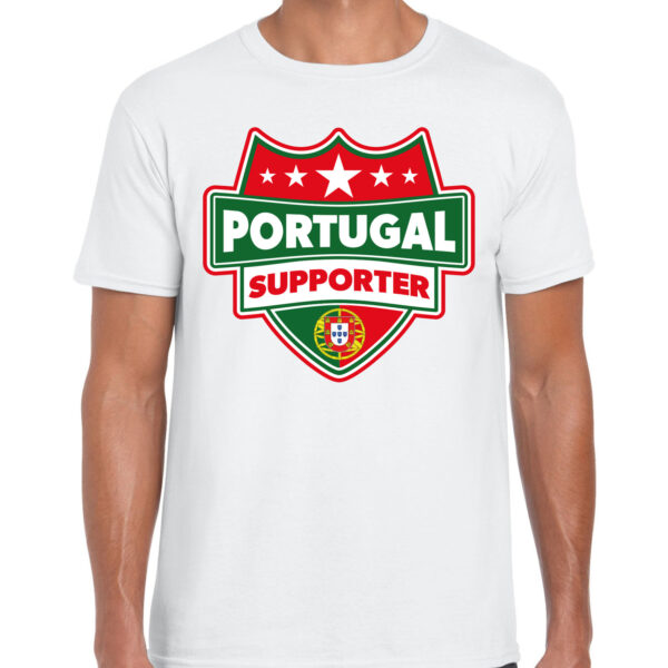 Portugal schild supporter t-shirt wit voor heren