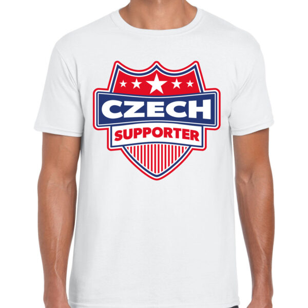 Tsjechie / Czech supporter t-shirt wit voor heren