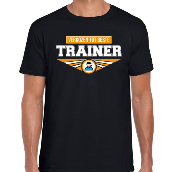 Verkozen tot beste trainer t-shirt zwart heren - Cadeau shirt