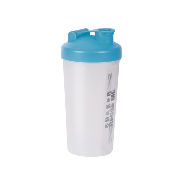 Juypal Shakebeker/shaker/bidon - 700 ml - transparant/blauw - kunststof
