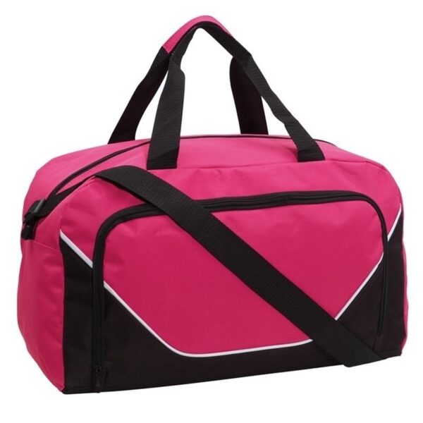 Sporttas/reistas - 29 liter - roze/zwart - Weekendtas - 48x22x28 cm