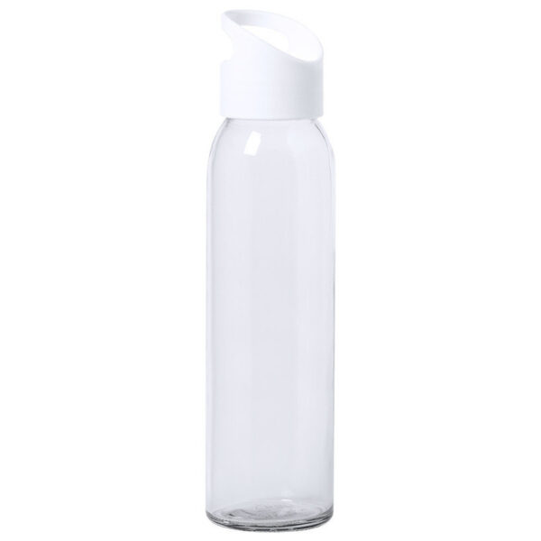 Glazen waterfles/drinkfles met schroefdop - - 470 ml - bidon