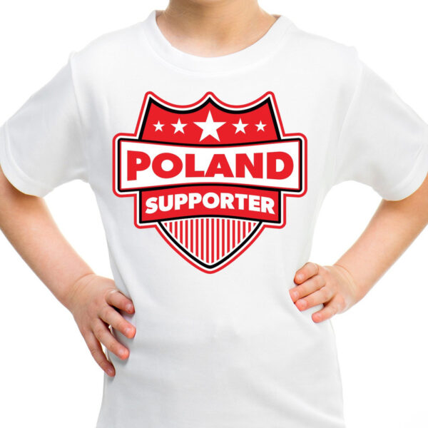 Polen / poland supporter shirt wit voor kinderen