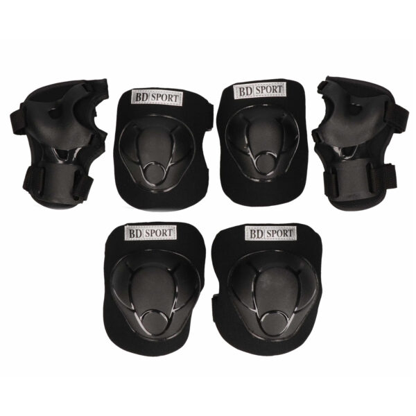 Valbescherming beschermers set zwart voor jongens/meisjes/kinderen - L - 9 tot 10 jaar