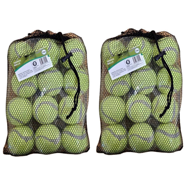 DID Tennisballen - 24x - geel - rubber/katoen - standaard formaat