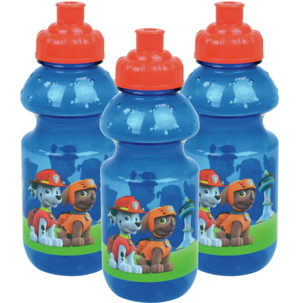 3x paw patrol bidon - 350 ml - kunststof - pop-up - drinkbeker - beker