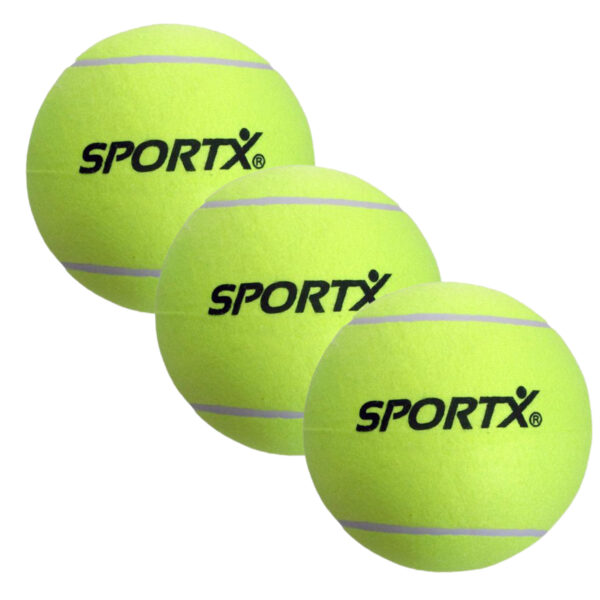 SportX Jumbo Tennisbal - 3x - XXL - geel - 22 cm - buiten spelen - speelgoed