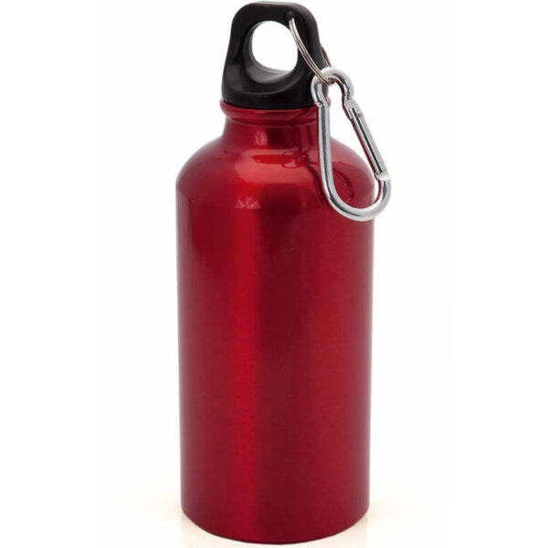 Aluminium waterfles/drinkfles - schroefdop - rood - 400 ml - Bidon