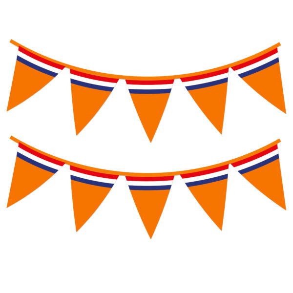 Bellatio decorations Slinger - Oranje Holland vlaggenlijn met Nederlandse vlag - 10 meter