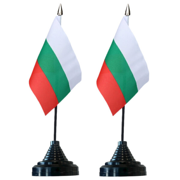 Vlag Bulgarije tafelvlaggetjes - 2x - 10 x 15 cm vlag in houder