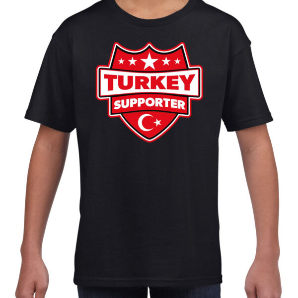 Turkije / turkey supporter shirt zwart voor kinderen