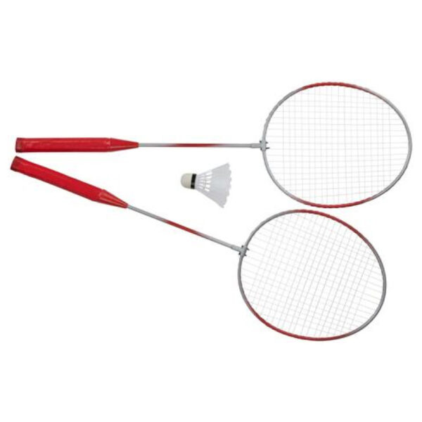 Badminton rackets en shuttle setje - kunststof - rood - buiten spelen - tennis