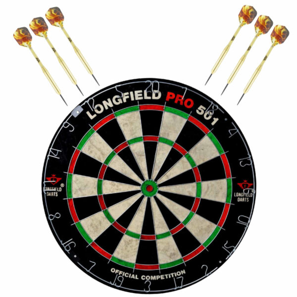 Dartbord set compleet van 45.5 cm met 6x Bulls dartpijlen van 21 gram