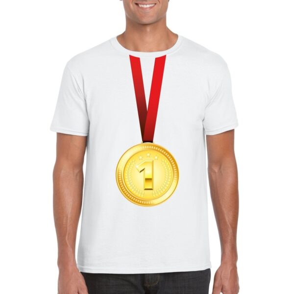 Winnaar gouden medaille shirt wit heren