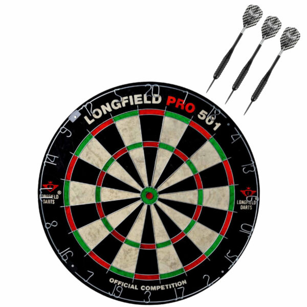 Dartbord set compleet van 45.5 cm met 3x Black Arrow dartpijlen van 23 gram