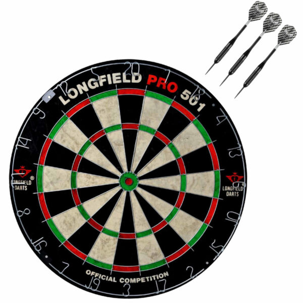 Dartbord set compleet van 45.5 cm met 3x Black Arrow dartpijlen van 25 gram
