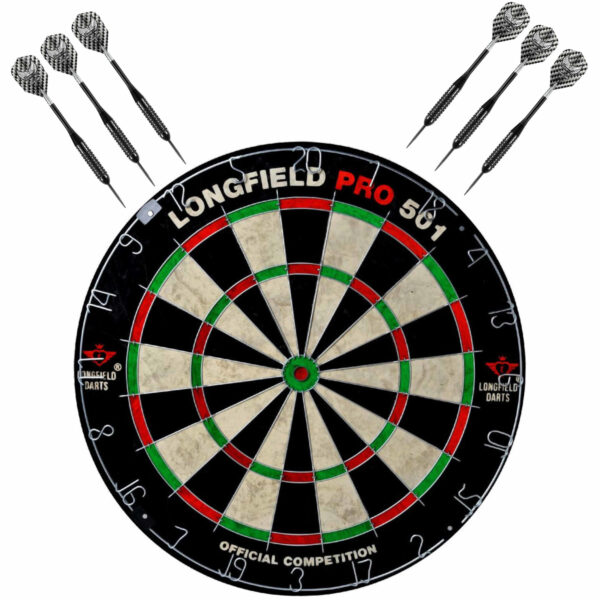 Dartbord set compleet van 45.5 cm met 6x Black Arrow dartpijlen van 25 gram