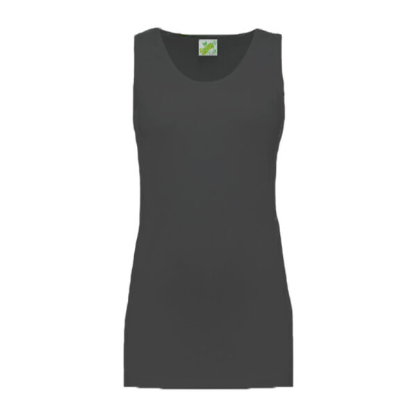 Sport singlet voor dames - antraciet - mouwloos shirtje - katoen/elastaan - ademend