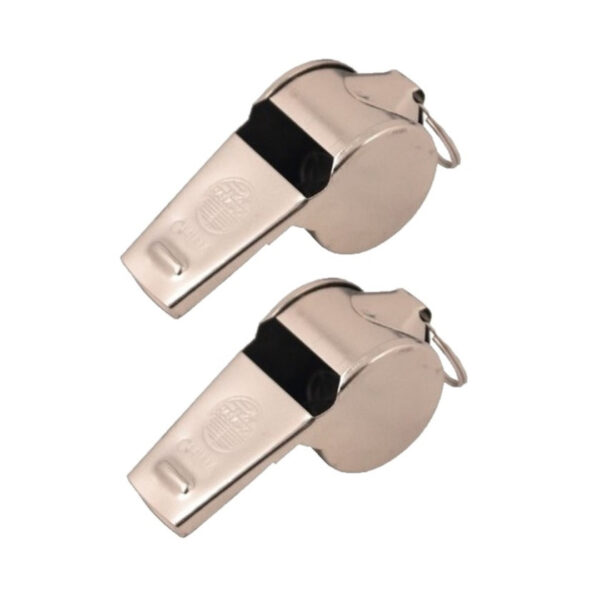 Henbrandt Metalen scheidsrechter fluitjes - 24x stuks - 5.5 cm - zilver