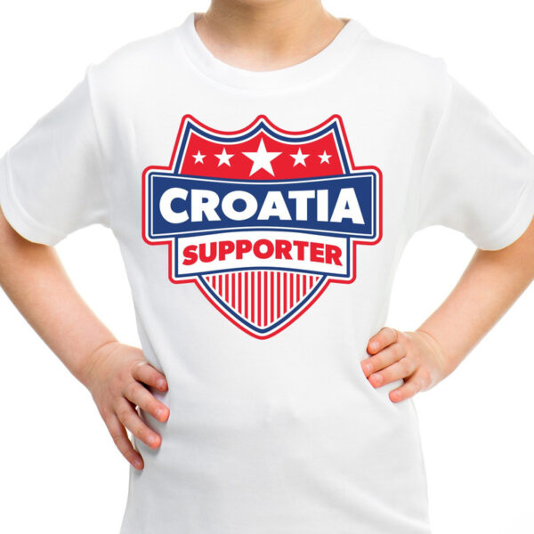 Kroatie / Croatia supporter shirt wit voor kinderen