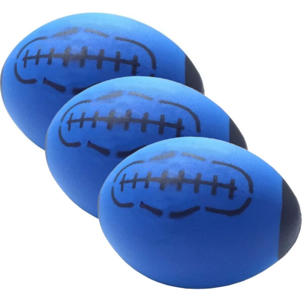 T&F Creations rugby bal - 3x - blauw - foam - 24 cm - sport ballen