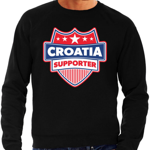 Kroatie / croatia supporter sweater zwart voor heren