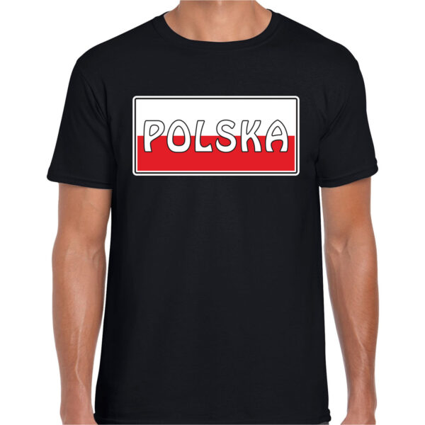 Polen / Polska landen shirt zwart voor heren