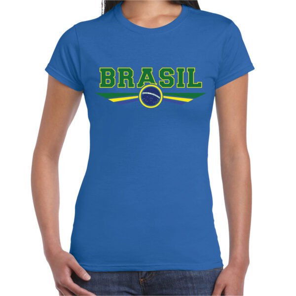 Brazilie / Brasil landen t-shirt blauw dames